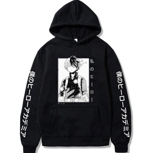 Anime My Hero Academia Shoto Todoroki Hoodie Sweatshirts Boku No Hero Academia Anime Pullover Sweatshirt Hoodies Tops Moleton