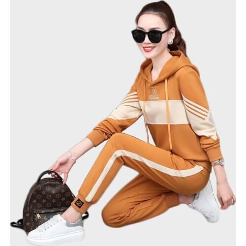 Top selling product in 2020 Top women clothing Lady clothes set Casual Sporting suit female NEW Hooded Tracksuit 2 piece set 212