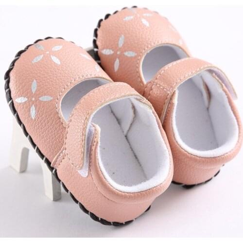 Spring and autumn new female baby solid color hollow princess baby shoes childrens non-slip soft bottom shoes