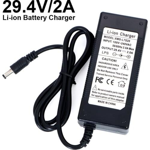 29,2 V 2A 7Series lithium battery charger 18650 battery charger 29,2 V Constant current charger 2A current DC 5.5*2,1 MM + eu pl