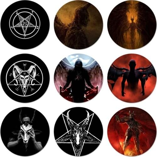 Devil Satan Icons Pins Badge Decoration Brooches Metal Badges For Clothes Backpack Decoration 58mm