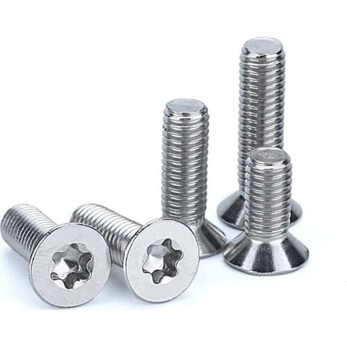 10pcs 50pcs M2 M2.5 M3 M4 Stainless Steel 304 Torx Countersunk Screw Guard Screw Six-lobe Flat Head Machine Security Screws