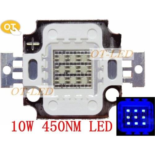 100pcs 10W 45mil Royal Blue 445nm Square High Power LED Light chip 1000mA 10-13V free shipping