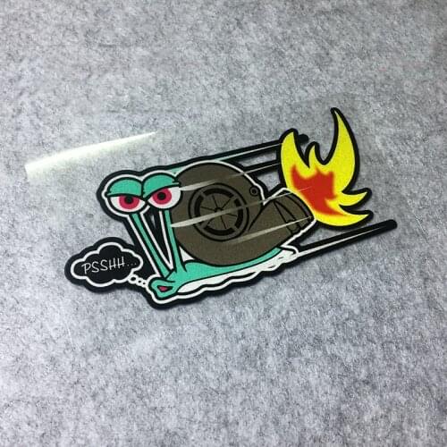 12cm*6cm Funny PSSHH Snail Turbo Stickers Vinyl Motorcross Car Decal Reflective Racing Car Stickers Decorate for Turbo12cm*6
