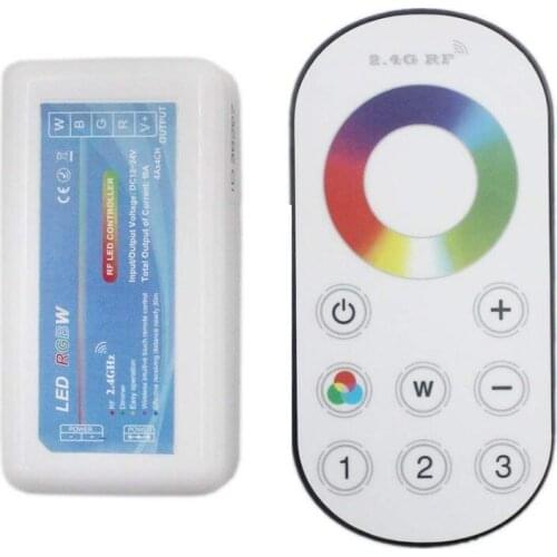 2.4G LED Wireless RF RGBW Controller Dimmer Touch Remote control for RGBW RGBWW Light Strip DC 12V/24V CE&ROHS by DHL 10pcs/lot