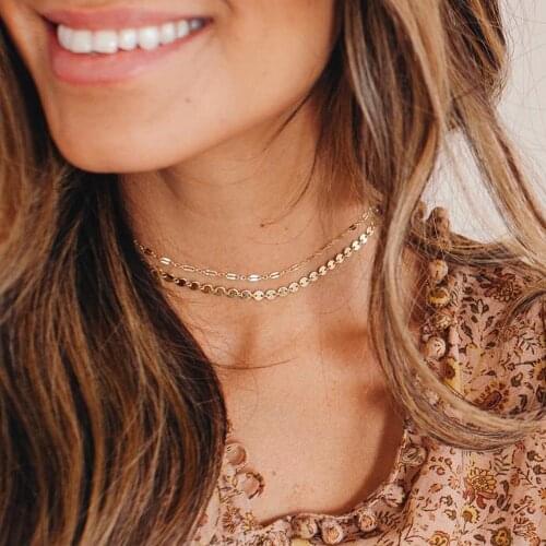 JUJIE Necklace Women Link Chain Choker Gifts for Friends Collares de Moda 2019 short necklaces for women