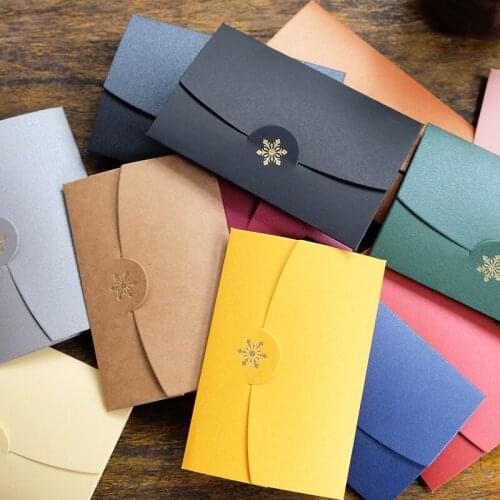 20 Pcs / Bag Size 17.4 * 11cm Pearl Paper Wedding Invitation Envelope Snowflake Thank You Greetings Business Invitation Envelope