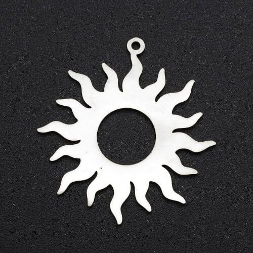 5pcs/lot 100% Stainless Steel Sun Charm Pendant Wholesale Finding Supplies Top Quality Jewelry Bracelet Making Never Fade