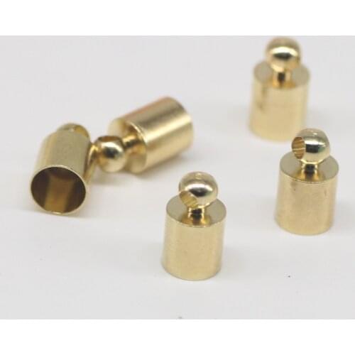 50pcs/lot Out Size 4mm 5mm 6mm 7mm 8mm Gold Rhodium Copper End Bead Caps Pendant Connectors Bail Caps for DIY Jewelry Making