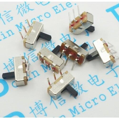 50pcs/SS12D03 3 Pin 2 files Toggle switch SS12D03 1P2T Curved foot 3P