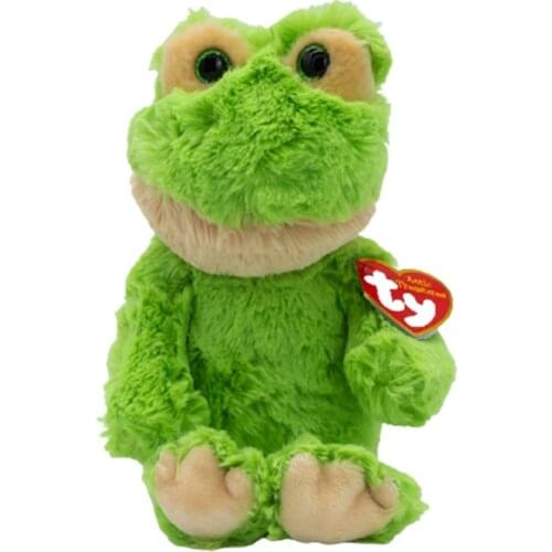 6''15CM Ty Big Eyes Beanie Animals Green Frog Reptile Plush Toy Collecting Toys Doll Children Birthday Gift