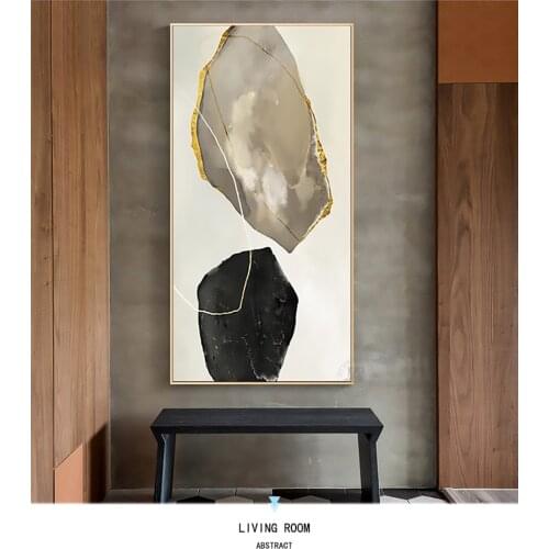 Abstract Painting Modern Pictures Canvas Painting Handmade For Living Room Wall Oil Painting Wall Decor Decoration Black Golden
