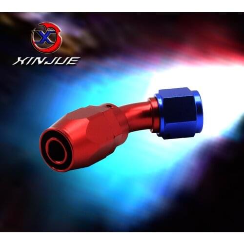 AN4Swivel 45 Degree Fitting Universal Oil Fuel Line Adapter Reusable Hose End Oil Fuel Fittings Adaptor