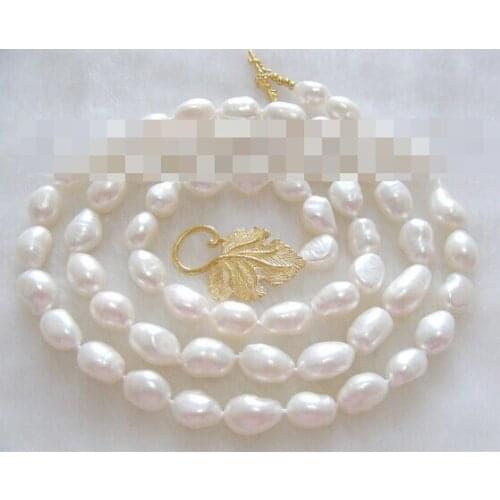 FREE SHIPPING>>>Elegant 33"14mm white baroque freshwater pearls necklace