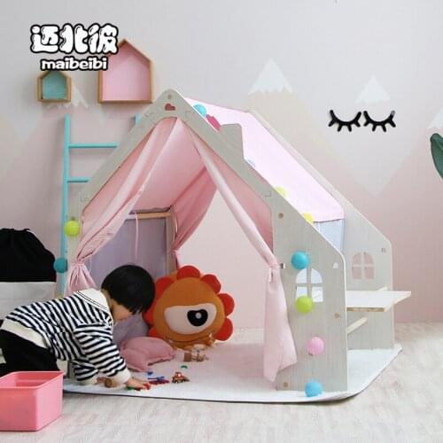 Maibeibi Childrens Tent Indoor Game House Multi-Functional Toy House with Drawing Board Girl Princess House Childrens Tent