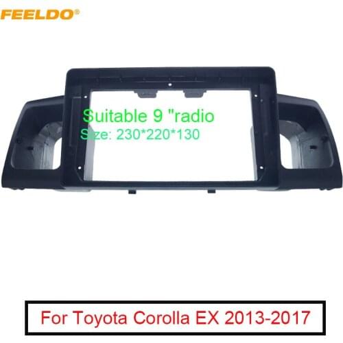 FEELDO Car Radio 2Din Fascia Frame For Toyota Corolla EX 13-17 9 Inch Big Screen Dash Stereo Fitting Panel Frame Kit #AM6373
