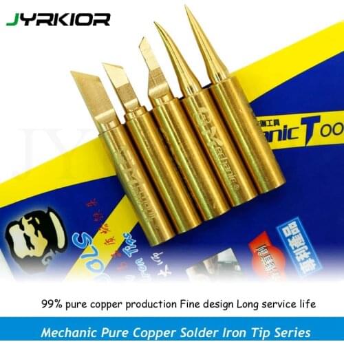 Jyrkior Ultra-Fine Pure Copper Soldering Tip High Quality Fly Line Dedicated Iron Head For 936 Solder Station PCB BGA Welding