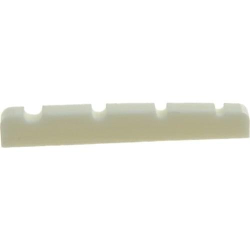 KAISH 38mm Pure Bone Nut Flat Bottom Slotted 4 String Bass Guitar Bone Nut 38x3.5