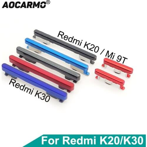 Aocarmo For Xiaomi Redmi K20 / Mi 9T / For Redmi K30 Power On Off Buttons Volume Up Down Switch Side Key Replacement Part