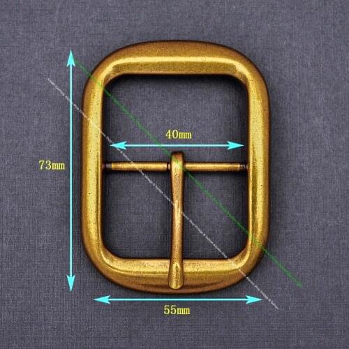 STURDY ANTIQUE GOLD PLATED RODEO COWBOY WESTERN LEATHER BELT CENTER BAR BUCKLE REPLACEMENT FIT 40MM