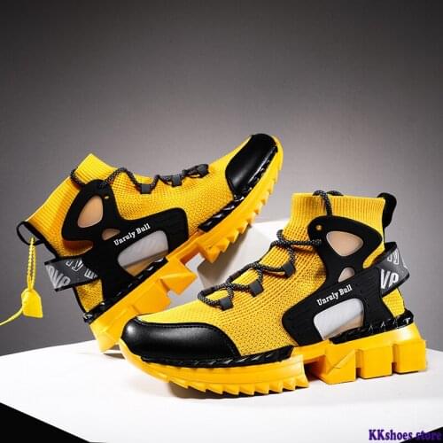 Men Casual High-top Shoes Light Air Mesh Man Sneakers Trend Leisure Shoes Zapatillas Hombre Plus Size Mens Shoes