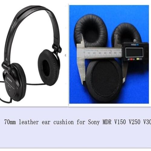 Linhuipad 1 pair MDR V150 headphone Leather Ear Earpads Cushions 70mm diameter for Sony MDR-V150 V250 V300