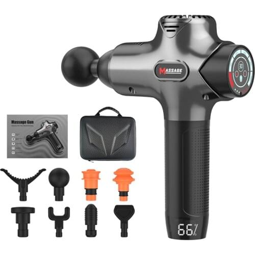 PC+Aluminum Alloy massager electric 4800mAH Intelligent LCD display body hitting fascia gun 8 massage head massage machine neck