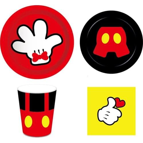 Mickey mouse Party Baby Baptism tableware Boys and Girls Christening Ceremony Birthday Party Kids Party Supplie Color Decor
