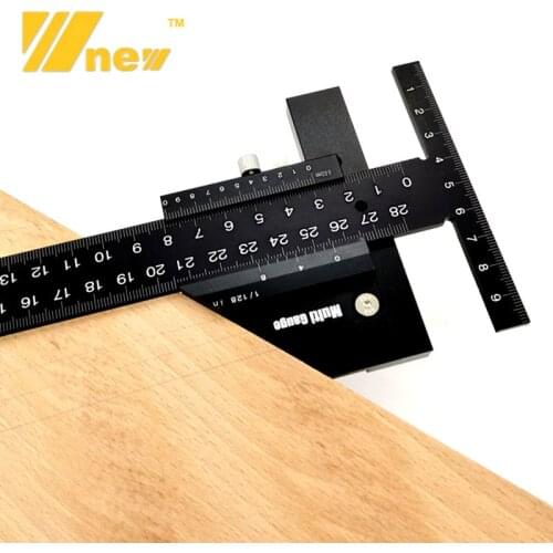 Multifunctional Square 45/90 Degree Gauge Angle Ruler Woodworking 5-IN-1 Sliding Marking Gauge Measuring Tools