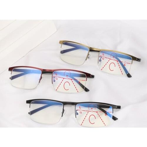 Gootrades Fashion Anti Blue Light Reading Glasses Progressive Presbyopic Eyeglasses Multifocal Bifocal Eyewear Computer Goggles