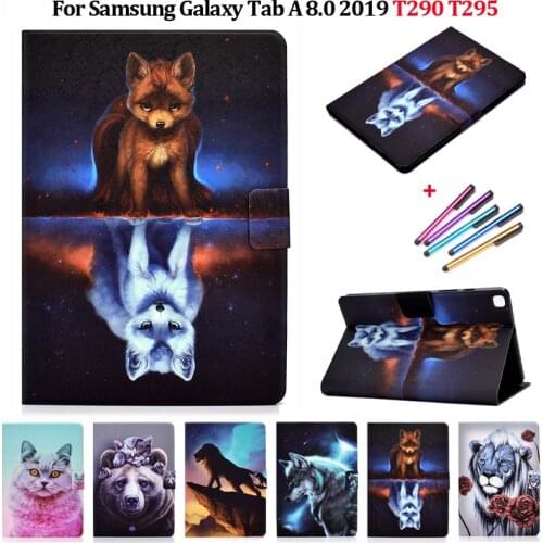 Fashion Wolf Fox Animal Tablet For Samsung Galaxy Tab A 8 2019 Case Leather Cover for Samsung Tab A 8.0 2019 SM-T290 T295 Case