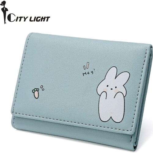 Fashion Women New Cute animal Multi-Card Short Wallet Student Three-Fold Wallet Small Wallets Ladies Card Holder Mini Purse Gift