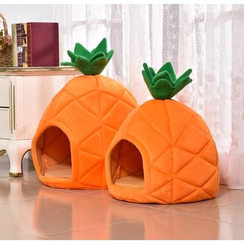 Soft Dog House for Small Dogs Cat High Quality Cotton Warm ineapple Kitten Bed Tent Pet Product Dropshipping