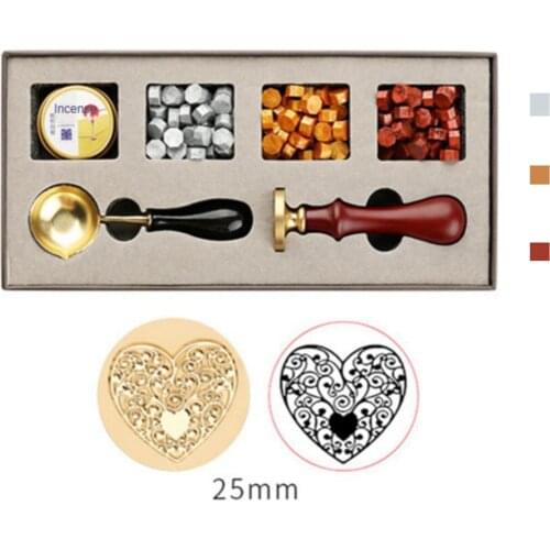 Vintage DIY Wax Seal Box Kit Stamp Spoon Set Envelope Wedding Craft Tools