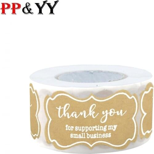 250pcs/roll kraft paper “thank you” stickers seal labels DIY gift Packaging Holiday Present Stickers cute sticker stationery