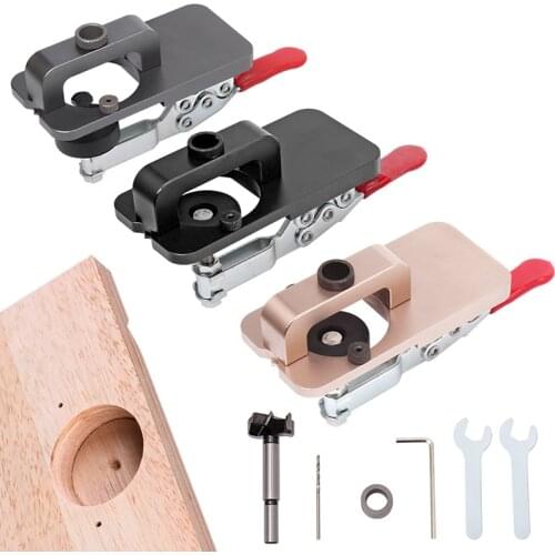 35mm Hinge Boring Jig Woodworking Hole Drilling Guide Locator Cabinet Door Aircraft Hinge Opener Aluminum Alloy Hole Puncher