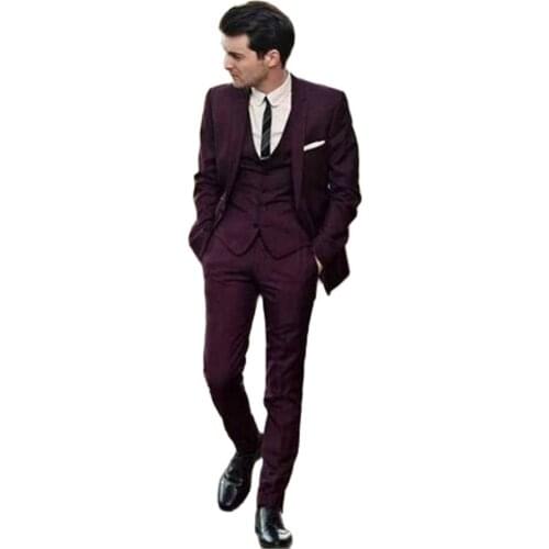 New Men’s Suit Smolking Noivo Terno Slim Fit Easculino Evening Suits For Men Groom Tuxedos One Button Wedding Best Man Prom