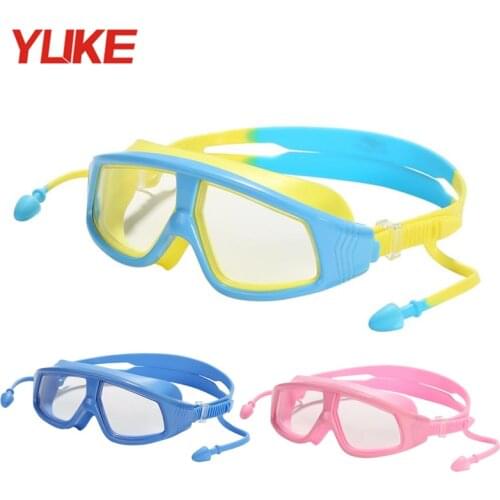 Yuke Big Frame Children Diving Goggles Professional Boys Girls Anti-Fog Kids Pool Glasses Swim Eyewear Silicone Swimming Goggles