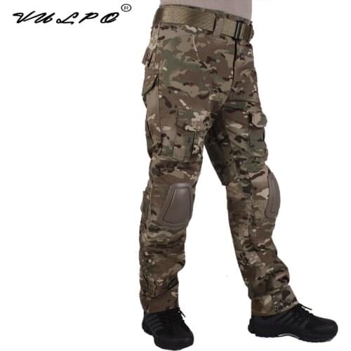 Hunting camouflage pants tactische Broek Multicam MC broek en kniebeschermers militaire game cosplay uniform