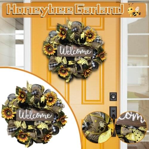 Sunflower Hornets Wreaths For Doors Spring Bee Garlands Festival Party Bee Garland Decor Ornament For Home Decoration G3