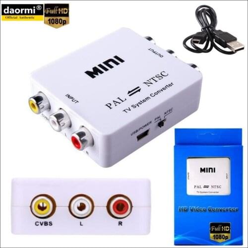 1080P HD MINI TV System Converter PAL to NTSC Adapter (Conversion to each other) for DVD/VCR/DVR/PS2/TV/Monitor/Projector+Cable