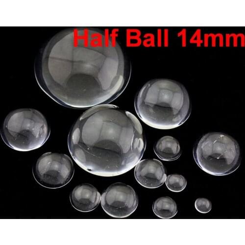 14mm /50Pcs Transparent Flatback Glass Half Sphere Ball Cabochon