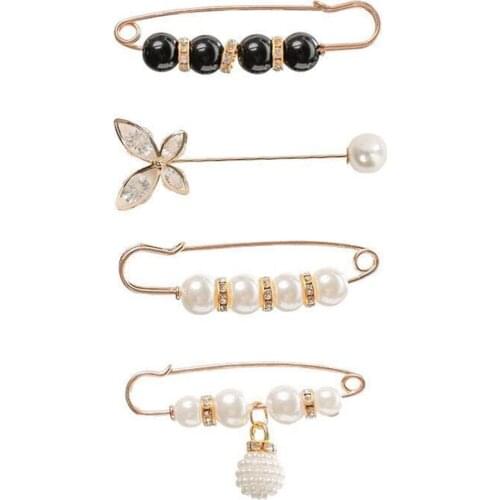 Adjustable Pearl Brooch Pin Elegant Lady Girl Pearls Chest Brooch Exquisite Pants Waist Pin Waist Big Waist Pants Slimming Pins