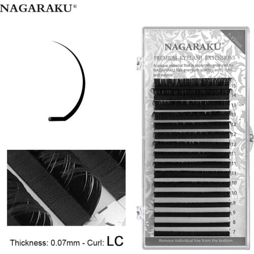 NAGARAKU J/B/C/D/L/LC/N 16rows 7-15mm Mix premium natural synthetic mink eyelash Faux individual eyelash extension cilia lash