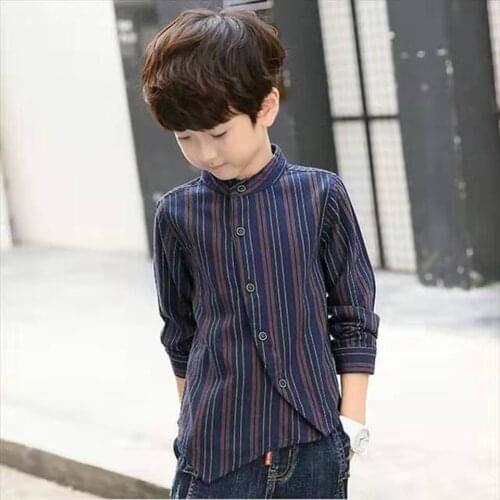 4 6 8 10 12 13 Baby Shirts Autumn Long Sleeve Boys O-neck Collar Shirts Children Striped Shirt Tops Tees Kids Children Clothing
