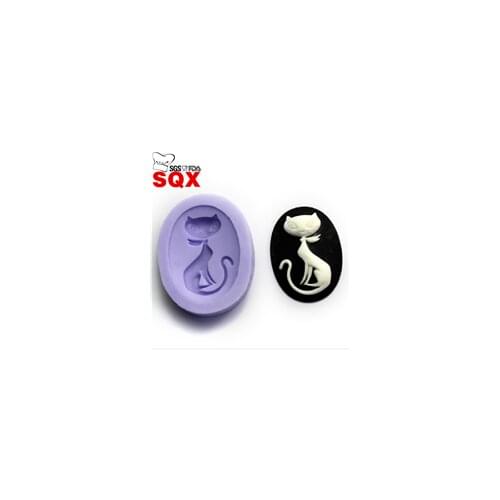 Mini Cat Silicone Molds DIY Cake Decorating Tools Cupcake Topper Fondant Mold Candy Polymer Clay Chocolate Gumpaste Moulds1545