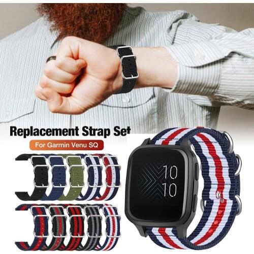 2021 Watch Band Sweatproof Replacement Band Strap For Garmin Venu SQ Smart Watch Canvas Replacement Strap Dropshipping Wholesale