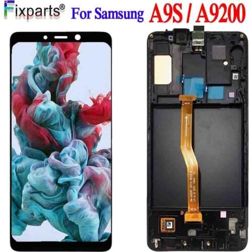 Super Amoled For Samsung Galaxy A9 LCD 2018 A9200 A9s A9 Star Pro A920F Touch Screen Digitizer Assembly Replacement With Frame