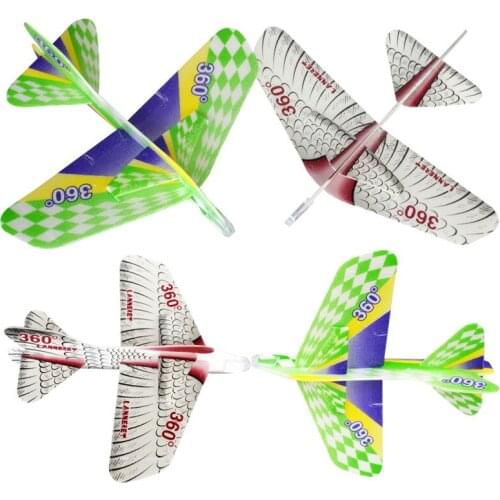 Creative Kids Toy Magic 360 degree Roundabout Aircraft Foam Paper Airplane Model Hand Throw Flying Glider Planes For Children