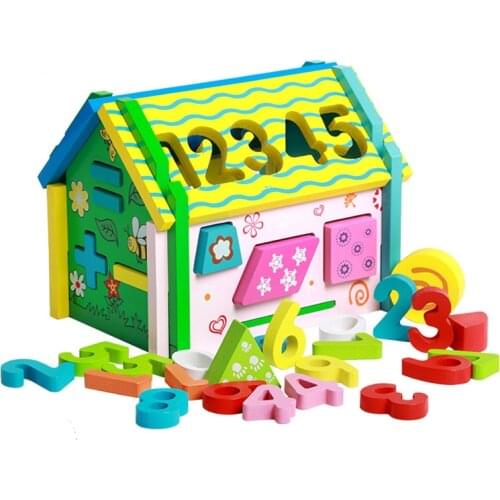 OUY Shape Matching Smart Digital House Childrens Block Toys Baby Cognitive 1-2-3 Years Old